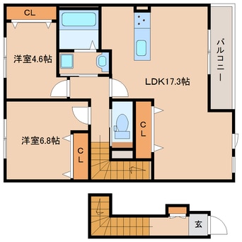 間取図 近鉄けいはんな線/学研奈良登美ケ丘駅 バス9分押熊・神功下車:停歩8分 2階 築1年
