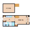 近鉄橿原線/西ノ京駅 徒歩3分 2階 築43年 1Kの間取り