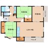 近鉄京都線/高の原駅 徒歩14分 3階 築45年 3LDKの間取り