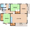近鉄京都線/高の原駅 徒歩14分 3階 築45年 3LDKの間取り