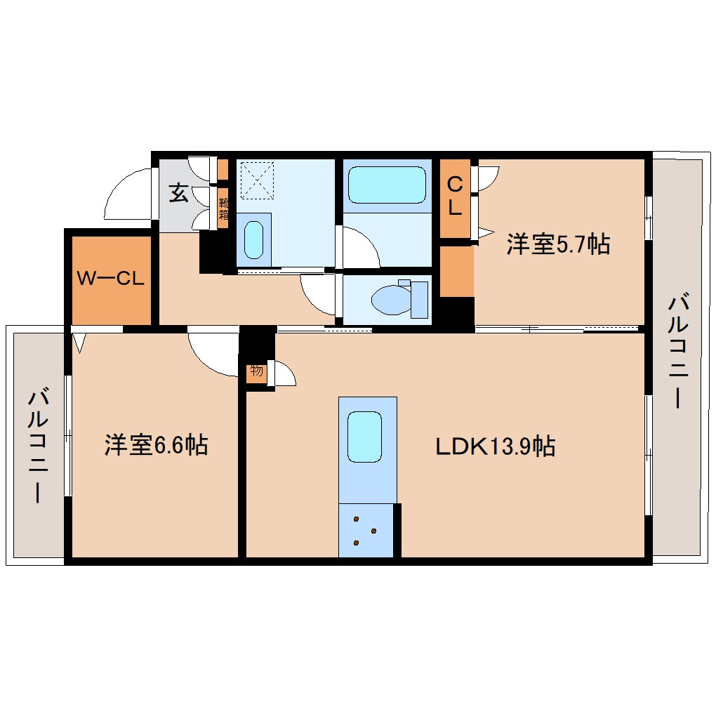 間取り図 近鉄難波線・奈良線/大和西大寺駅 徒歩9分 2階 建築中