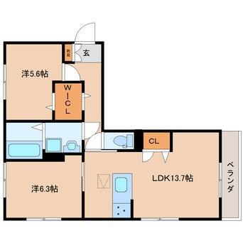 間取図 近鉄難波線・奈良線/大和西大寺駅 徒歩20分 1階 建築中