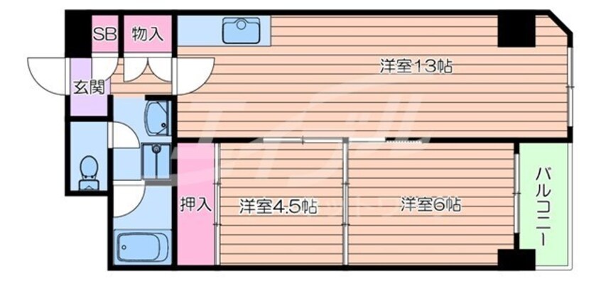 間取図 おおきに大阪天満サニーアパートメント