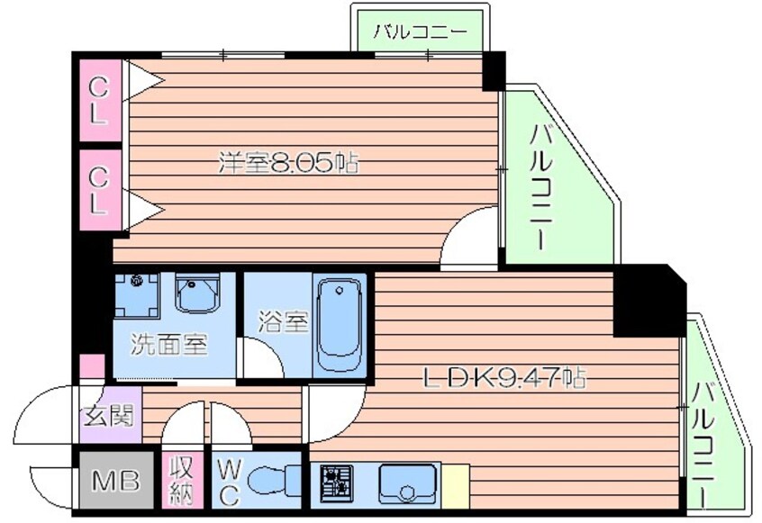 間取図 ビエラコート天神橋