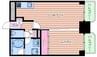 プレサンスNEO中之島公園 1LDKの間取り
