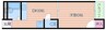 グランドールテンシン 1DKの間取り