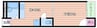 グランドールテンシン 1DKの間取り