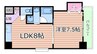 晋栄一番館 1LDKの間取り