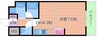 堂島プライマリーワン 1DKの間取り