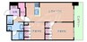 RJR堺筋本町タワー 2LDKの間取り