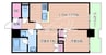 RJR堺筋本町タワー 2LDKの間取り