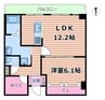 天神橋ホワイトハイツ 1LDKの間取り