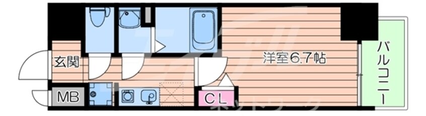 間取図 プレサンス立売堀ベルヴィル