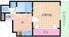 クレセール阿波座 1Kの間取り