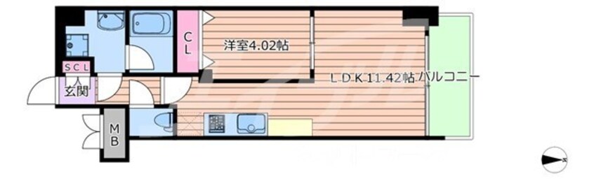 間取図 大阪メトロ谷町線/谷町四丁目駅 徒歩2分 12階 築1年