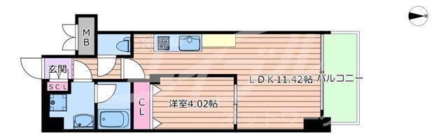 間取り図 大阪メトロ谷町線/谷町四丁目駅 徒歩2分 13階 築2年