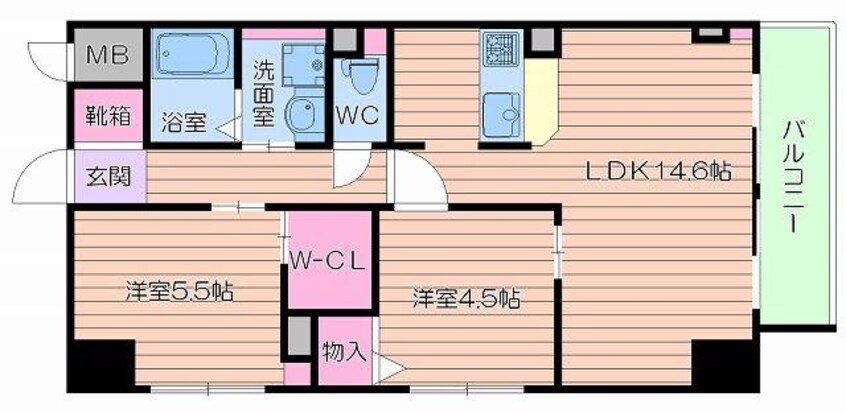 間取図 グランルージュ谷町六丁目