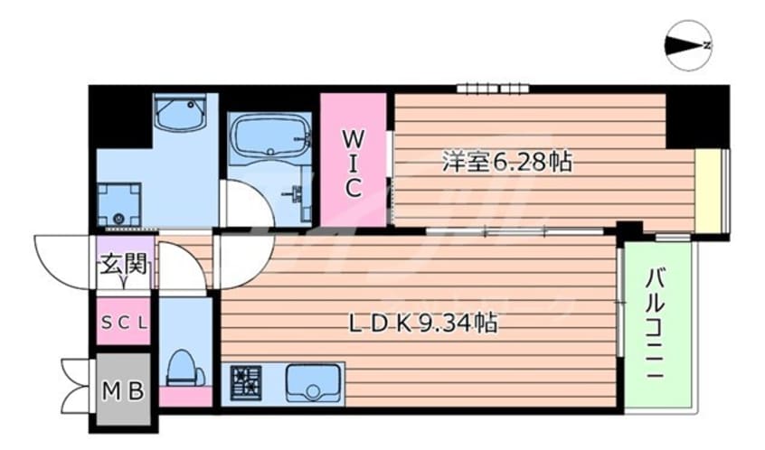 間取図 大阪メトロ中央線/堺筋本町駅 徒歩8分 2階 築2年