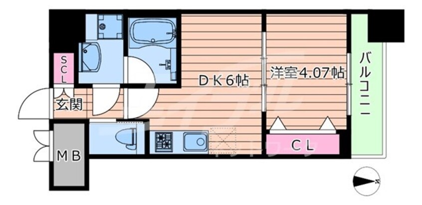 間取図 大阪メトロ中央線/堺筋本町駅 徒歩8分 14階 1年未満