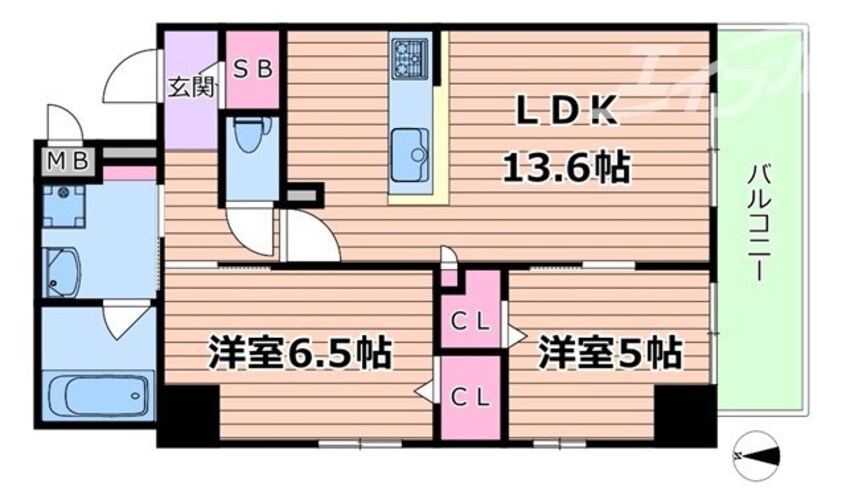 間取図 クレストコート同心