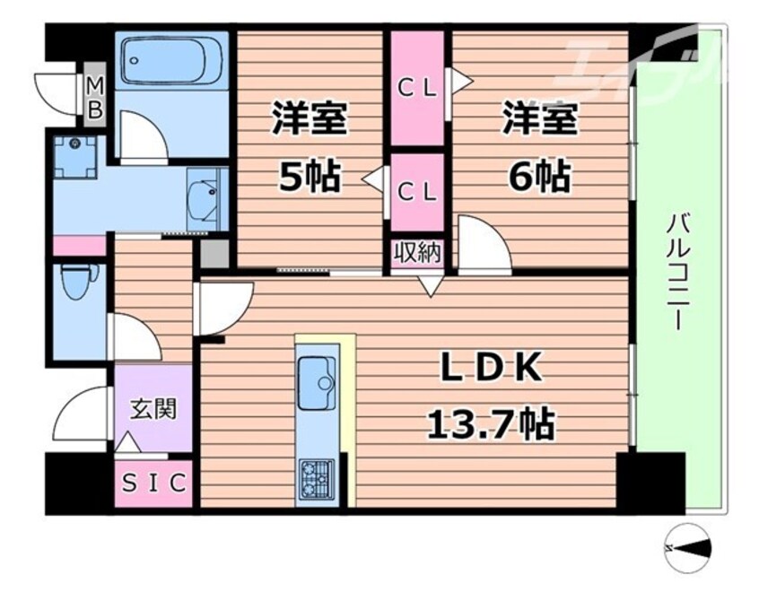 間取図 クレストコート同心