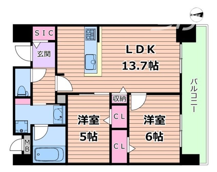 間取図 クレストコート同心