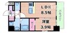 エスリードレジデンス梅田マークス 1LDKの間取り
