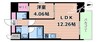 レオングラン本町橋 1LDKの間取り