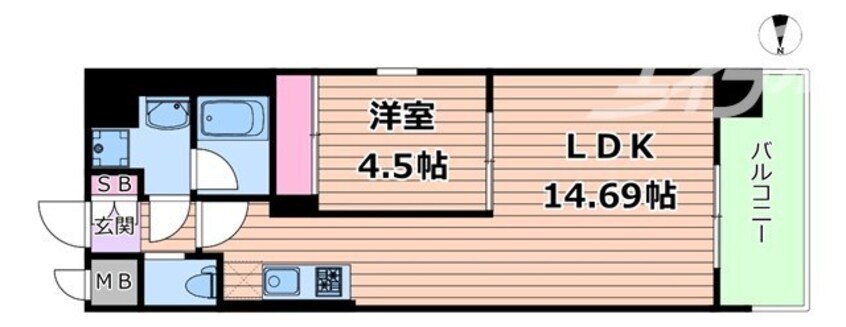 間取図 大阪メトロ堺筋線/堺筋本町駅 徒歩5分 11階 1年未満