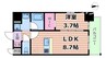 リヴェント福島 1LDKの間取り