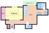 淀川マンション 1DKの間取り