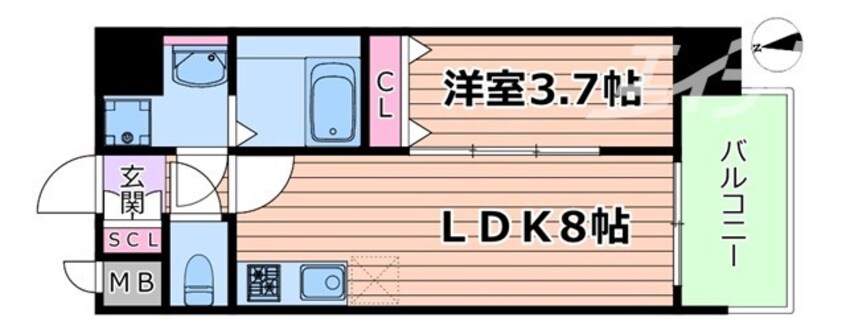 間取図 アプリーレ阿波座南