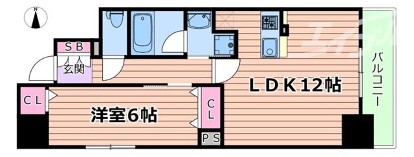 間取図 レジュールアッシュ谷町四丁目グランクラス