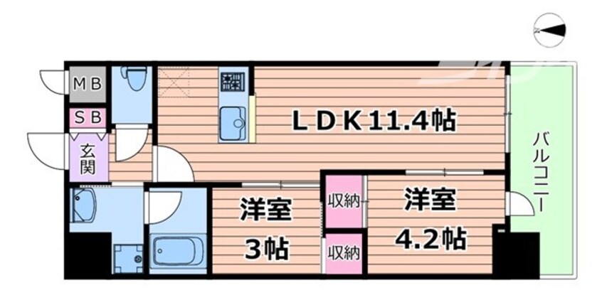 間取図 セレニテフラン梅田