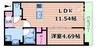 CASA　REGULUS　FUKUSHIMA　NODA 1LDKの間取り