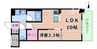 コンフォリア・リヴ北浜平野町 1LDKの間取り