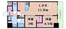 アーバネックス南森町WEST 2LDKの間取り