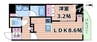 ザ・パークハビオ同心プレイス 1LDKの間取り
