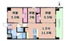 アーバネックス中崎町Ⅱ 3LDKの間取り
