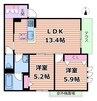 フラッツ桃谷 2LDKの間取り