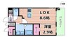 プレサンス東小橋エレディータ 1LDKの間取り