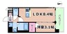 プレサンス東小橋エレディータ 1LDKの間取り