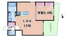 オーベル今里south 1LDKの間取り