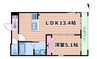 オーベル今里south 1LDKの間取り