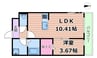 エスグランデ中崎町 1LDKの間取り
