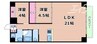 TROVE ITACHIBORI 2LDKの間取り