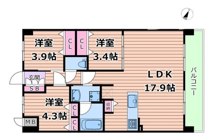 間取図 スプランディッド梅田グランノース