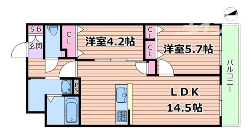 間取図 グラン今里south