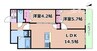 グラン今里south 2LDKの間取り