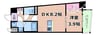レシオス大阪城SOUTH 1LDKの間取り